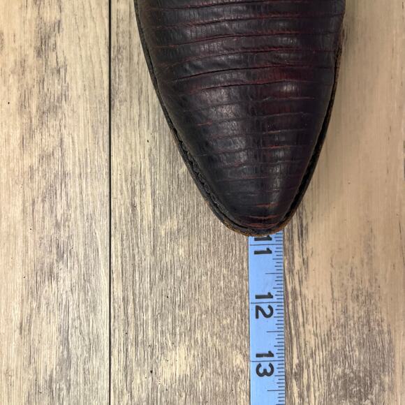 Dan Post Women - Size 8M - Vintage Black Cherry Lizard Cowboy Boots 14045 - Picture 9 of 12